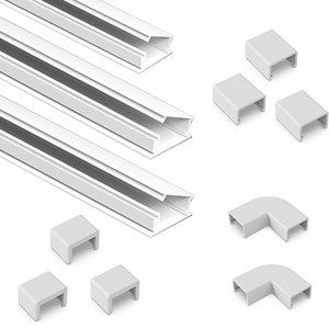 선바로 신개념 열고닫는 전선 몰딩 2호 1m 3p + 캡 3종 풀 세트, 화이트