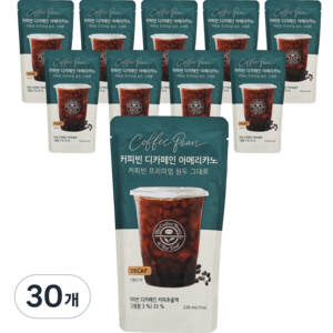 커피빈 디카페인 아메리카노 파우치커피, 230ml, 30개