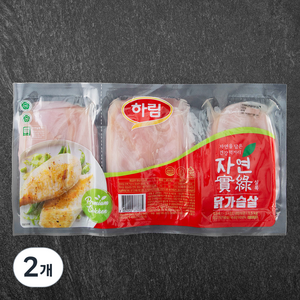 자연실록 무항생제 인증 닭가슴살 (냉장), 1.5kg, 2개