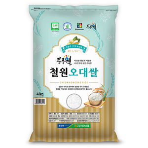 김화농협 2024년산 햅쌀 GAP인증 두루웰 철원오대쌀 백미 상등급, 4kg, 1개