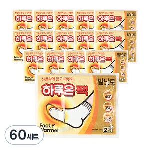 [국내생산] 하루온 팩 파스형 발난로 2p 40g, 60세트