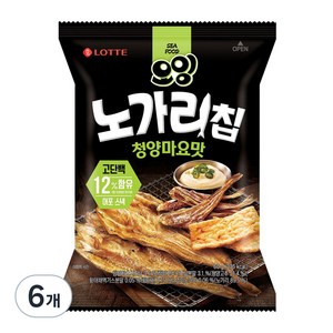 롯데웰푸드 오잉 노가리칩 청양마요맛, 60g, 6개