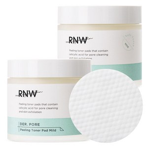 알엔더블유 더 포어 필링 토너 패드 마일드, 140ml, 2개
