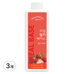 서울팩토리 리얼 딸기 베이스, 3개, 1.2kg