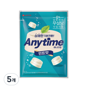 롯데웰푸드 애니타임 민트맛, 185g, 5개