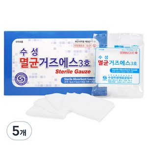 수성 멸균 거즈 에스 5 x 5 cm 3호 5p x 20포, 5개