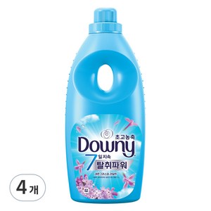 다우니 7일 지속 탈취파워 초고농축 섬유유연제 레몬 그라스와 라일락 본품, 1L, 4개