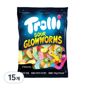 트롤리 사우어글로우웜즈, 100g, 15개