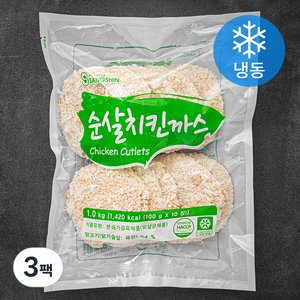 상신 순살 치킨까스 10장 (냉동), 1kg, 3팩