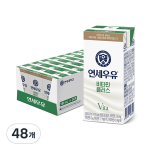 연세우유 비타민플러스, 180ml, 48개