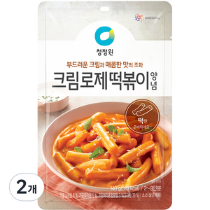 청정원 크림로제 떡볶이 양념, 2개, 140g