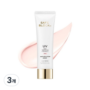 미샤 세이프블록 RX UV 로지 톤업 선크림 SPF50+ PA++++, 3개, 50ml