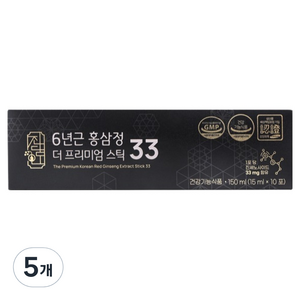 진담인 6년근 홍삼정 더 프리미엄스틱33 10p, 150ml, 5개