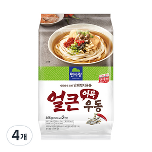 면사랑 얼큰어묵우동 2인분, 466g, 4개