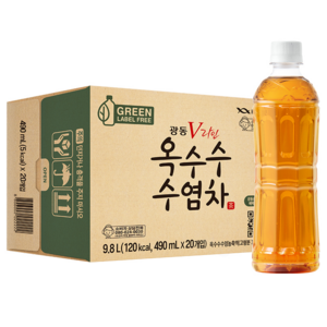 광동옥수수수염차 그린 무라벨, 490ml, 20개