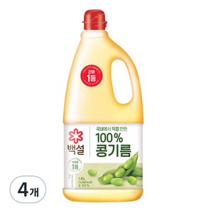 백설 콩기름, 1.8L, 4개