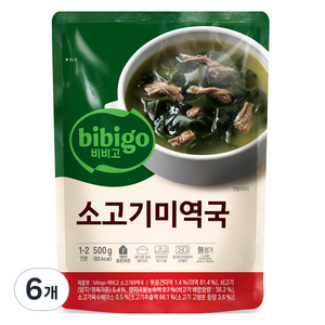 비비고 미역국, 500g, 6개