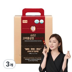 정원삼 6년근 고려홍삼정 365스틱, 1kg, 3개