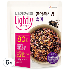 라이틀리 곤약즉석밥 흑미, 150g, 6개