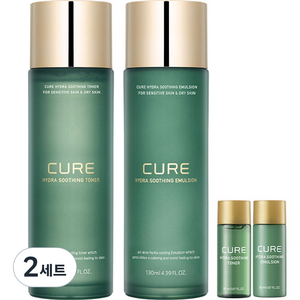 김정문알로에 큐어 하이드라 수딩 토너 130ml + 에멀젼 130ml 세트, 2세트