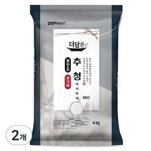 더담은 2024년산 햅쌀 경기미 추청 아끼바레 쌀, 특등급, 4kg, 2개