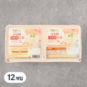 딜리조이 고소한 국산콩 두부, 300g, 12개입