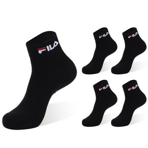 휠라골프 시그니처 앵클 삭스 5켤레, 블랙