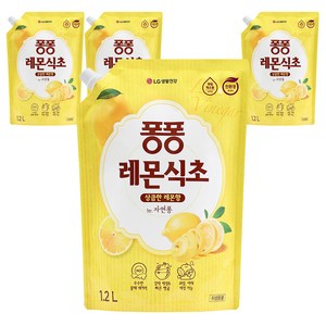 퐁퐁 레몬식초 주방세제 파우치형, 1.2L, 4개