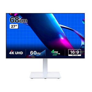 주연테크 68cm 4K UHD 모니터 USB C 65W 피벗 화이트, V27UI-60M(무결점)