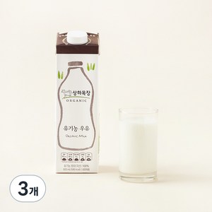 상하목장 유기농 인증 우유, 900ml, 3개