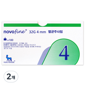 노보노디스크 노보파인 멸균주사침 4mm 32G 100p, 2개