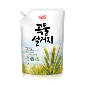 트리오 곡물 설거지 우리밀 주방용 세척제, 1.2L, 1개