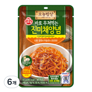 오뚜기 오늘밥상 진미채양념, 6개, 100g