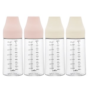 스펙트라 올셋 PA 젖병 2종 x 2p 세트, 파우더핑크 + 크림바닐라, 1세트, 260ml