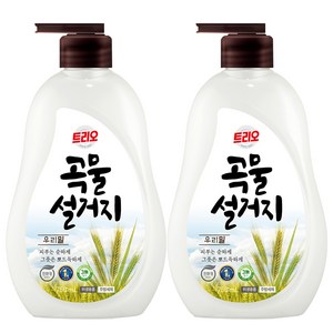 트리오 곡물설거지 우리밀 주방세제, 750ml, 2개