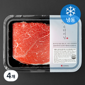 6다이닝 미국산 앞다리살 불고기 샤브샤브용 (냉동), 400g, 4개