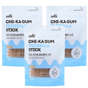 꼬뜨 치석 제거 치카껌, 클로렐라, 100g, 3개