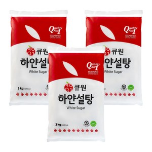큐원 하얀 설탕, 3kg, 3개