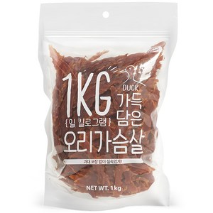 슈퍼츄 강아지 일킬로그램 가득담은 육포, 오리가슴살, 1kg, 1개