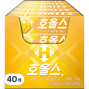 호올스 허니레몬향 캔디, 27.9g, 40개