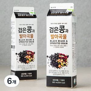 건국유업 검은콩과 발아곡물 우유, 900ml, 6개