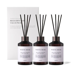 에이센트 네이처 실속형 디퓨저 + 우드스틱 5p, 화이트머스크, 200ml, 3개