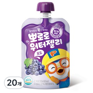 팔도 뽀로로 워터젤리 포도, 120ml, 20개