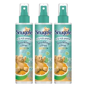 스너글 포근한 섬유탈취제 스파클링 시트러스 본품, 150ml, 3개