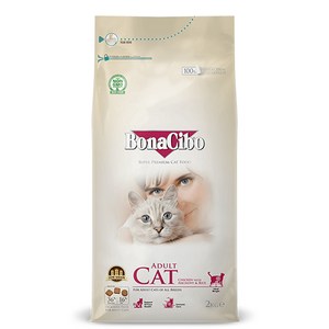 보나시보 어덜트 고양이 건식 사료, 치킨 + 엔초비 + 라이스, 2kg, 1개