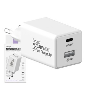 서가 미니멈 GaN 65W PD PPS 2포트 멀티 C타입 초고속 충전기, 화이트, 1개