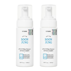 에뛰드하우스 순정 약산성 6.5 휩 클렌저, 150ml, 2개