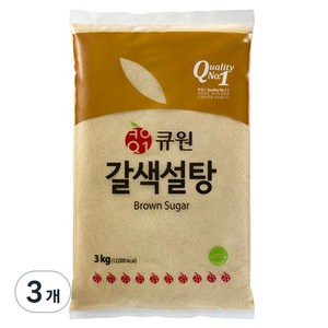 큐원 갈색설탕, 3kg, 3개