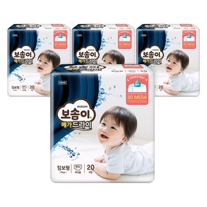 보솜이 메가드라이 팬티형 기저귀 여아용, 점보형(2XL), 80매