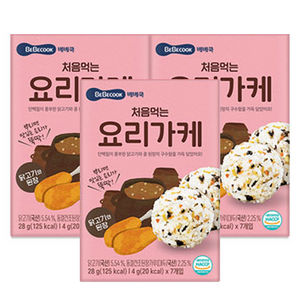 베베쿡 처음 먹는 요리가케, 닭고기와 된장, 28g, 3개